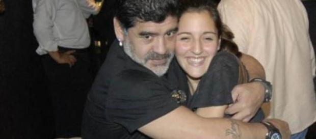 Diego Maradona y su hija Jana. Diego Maradona y su hija Jana.