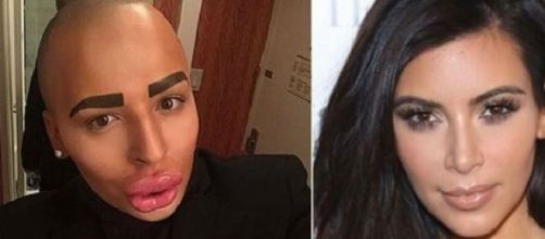 Transformación de un fanático de Kim Kardashian.