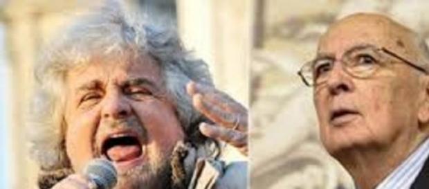 Beppe Grillo e Giorgio Napolitano Beppe Grillo e Giorgio Napolitano