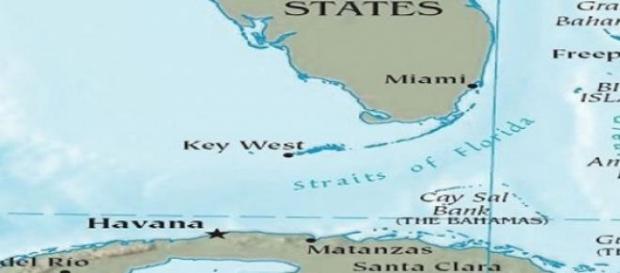 Mapa de Cuba, Florida y la zona de los Cayos. Mapa de Cuba, Florida y la zona de los Cayos.