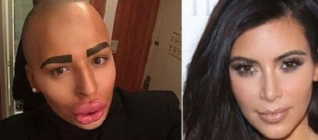 Transformación de un fanático de Kim Kardashian. Transformación de un fanático de Kim Kardashian.