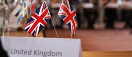 United Kingdom flag during a EU meeting