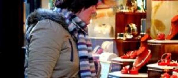 Shopper looking at jewelleries Shopper looking at jewelleries