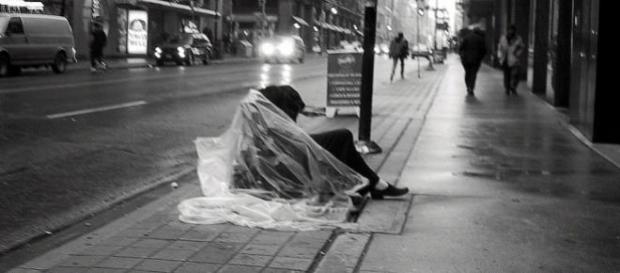 A homeless man helps out Preston Art Student A homeless man helps out Preston Art Student