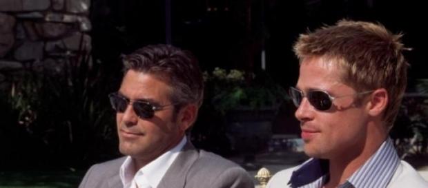 George Clooney y Brad Pitt grandes amigos. George Clooney y Brad Pitt grandes amigos.