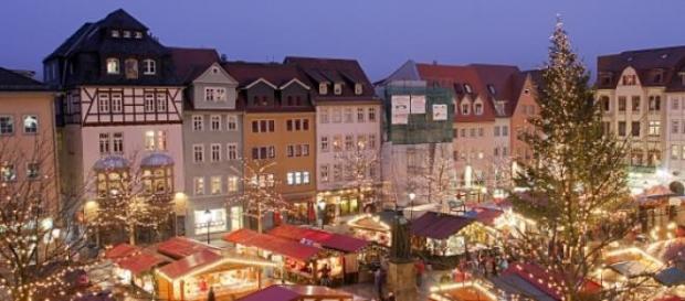 Mercado de Navidad en Jena, Alemania Mercado de Navidad en Jena, Alemania