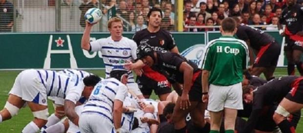 Bath rugby team players in action Bath rugby team players in action