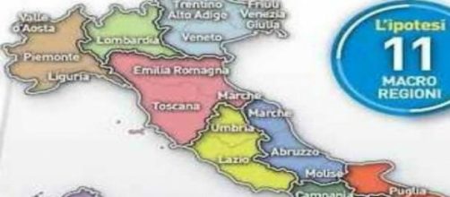 Mappa dell'italia, 20 regioni