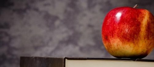 An apple on some books - old school teaching