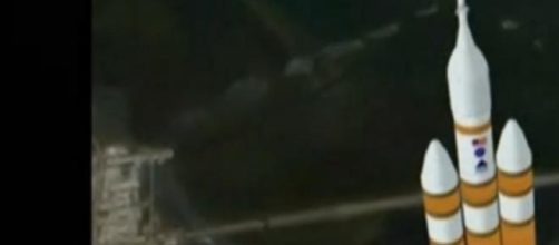Detalle computarizado de los cohetes de Orión