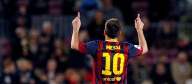 Messi, celebrando un gol. Messi, celebrando un gol.