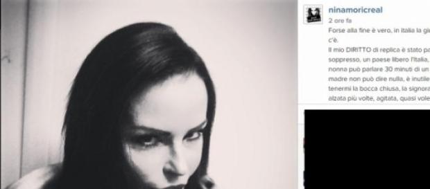 Nina Moric si sfoga su Instagram Nina Moric si sfoga su Instagram