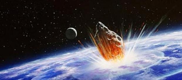 Un asteroide colisionando con nuestro planeta. Un asteroide colisionando con nuestro planeta.