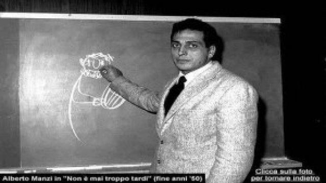 Alberto Manzi durante il programma di Rai Uno 