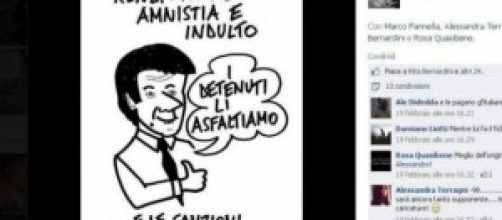 Amnistia e indulto, vignetta contro Renzi