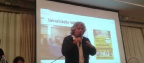 Beppe Grillo ieri a Siena