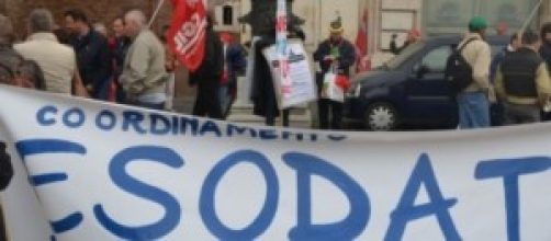 esodati che protestano a Montecitorio