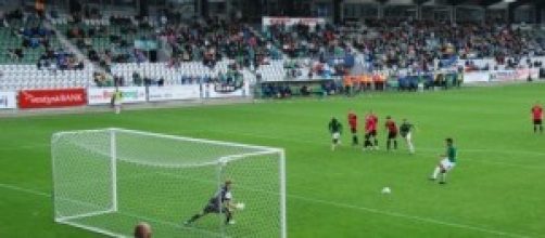 Esecuzione di un calcio di rigore.