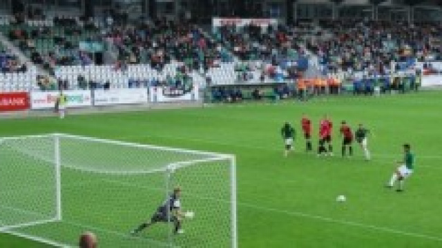 Esecuzione di un calcio di rigore.