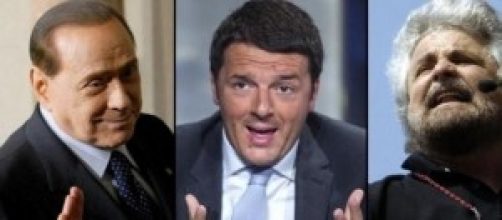 Renzi, Berlusconi e Grillo in TV: gli orari