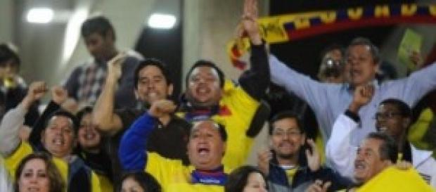 Tifosi dell'Ecuador in festa Tifosi dell'Ecuador in festa