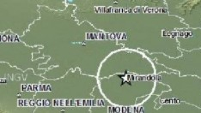 Mappa terremoto Emilia 19-20/06/14 (fonte INGV)