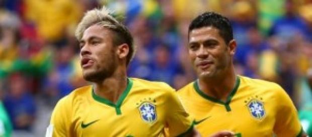 Neymar y Hulk en el partido de ayer Neymar y Hulk en el partido de ayer