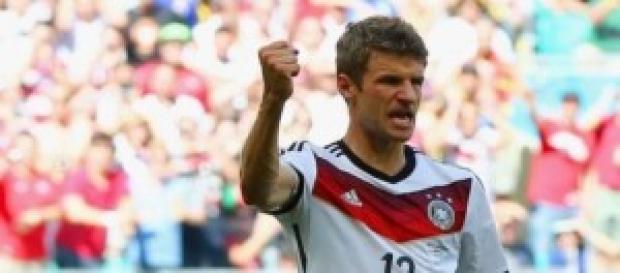 Il tedesco Thomas Muller, 4 gol nella prima fase Il tedesco Thomas Muller, 4 gol nella prima fase