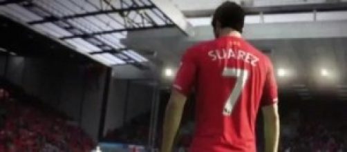 Fotogramma di Suarez nel video teaser di FIFA 15