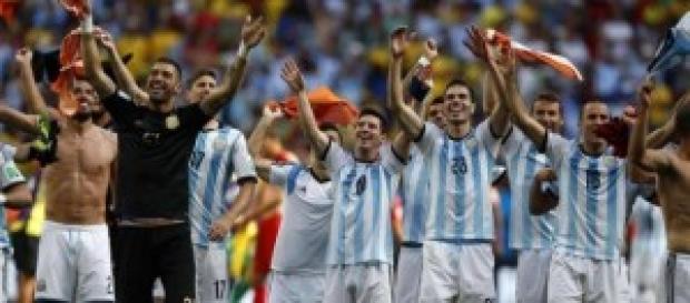 Argentina celebra su pase a la final. Argentina celebra su pase a la final.
