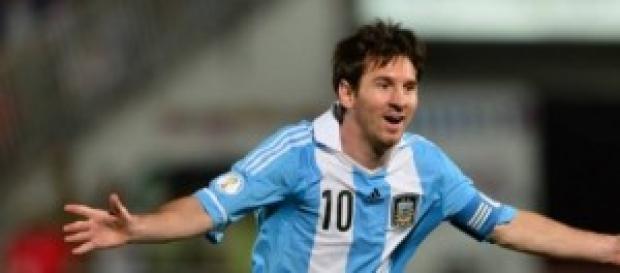 Leo Messi celebra un gol con su selección Leo Messi celebra un gol con su selección
