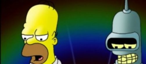 Homer e Bender, noti personaggi di Groening