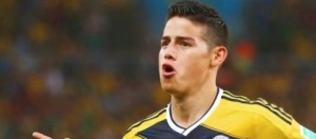 James Rodriguez celebrando un gol del mundial. James Rodriguez celebrando un gol del mundial.