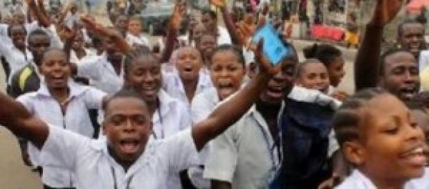 Images des élèves Guinéens en liesse Images des élèves Guinéens en liesse