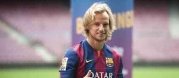 Ivan Rakitic en la presentacion en el Barcelona. Ivan Rakitic en la presentacion en el Barcelona.
