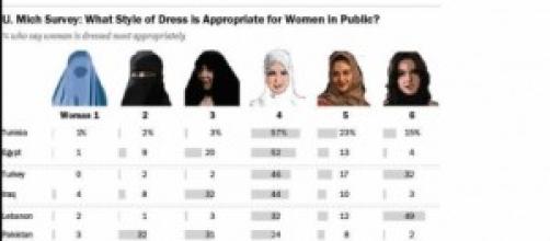 Sondaggio sull'abbigliamento delle donne 