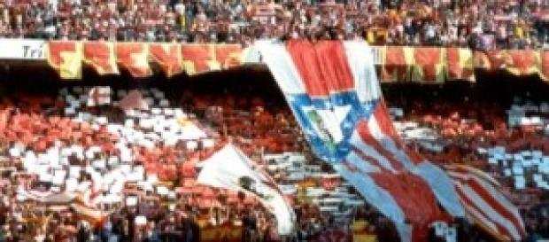 Tifo de la afición colchonera . Tifo de la afición colchonera .