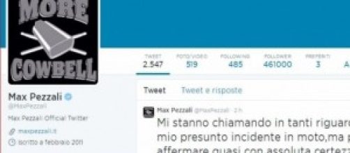 Tweet di Max Pezzali relativo alla presunta morte