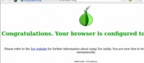 screenshot di Tor browser che naviga il Deep Web