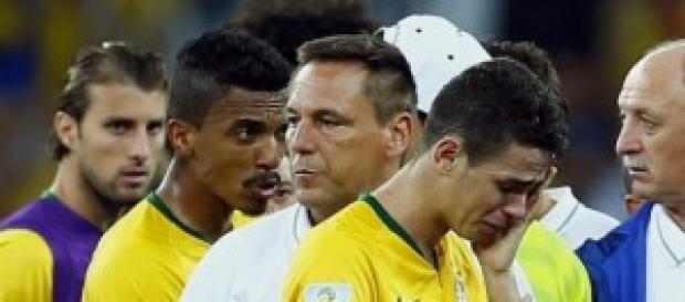 Brazil players distraught following defeat Brazil players distraught following defeat