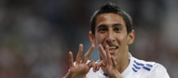 Di Maria celebrates scoring Di Maria celebrates scoring