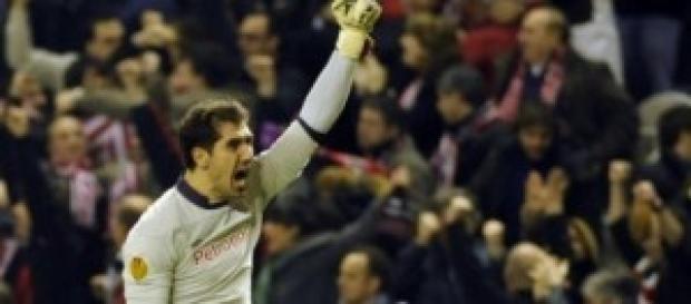Gorka Iraizoz celebrando un tanto para su equipo Gorka Iraizoz celebrando un tanto para su equipo