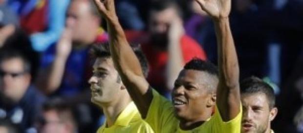 Uche celebrando su gol ante el Levante Uche celebrando su gol ante el Levante