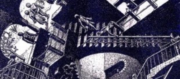 Particolare di: "Relatività" di M.C. Escher Particolare di: "Relatività" di M.C. Escher