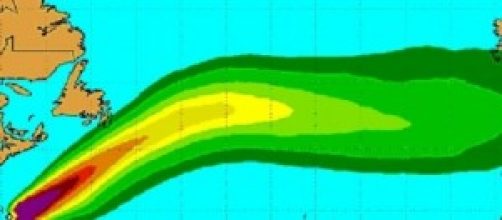 La traiettoria prevista dell'uragano Bertha