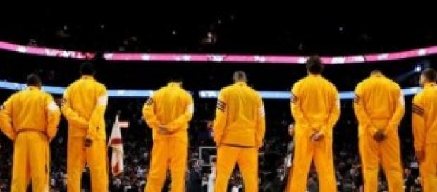 Presentación ante el Staples Center Presentación ante el Staples Center