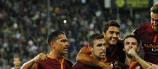 alcuni giocatori giallorossi alcuni giocatori giallorossi