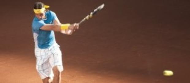 Rafael Nadal en un partido. Rafael Nadal en un partido.