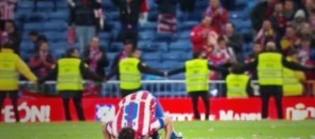 Koke arrodillado en el Bernabéu Koke arrodillado en el Bernabéu