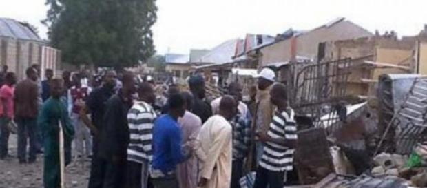Mercado de Nigeria, lugar del atentado Mercado de Nigeria, lugar del atentado